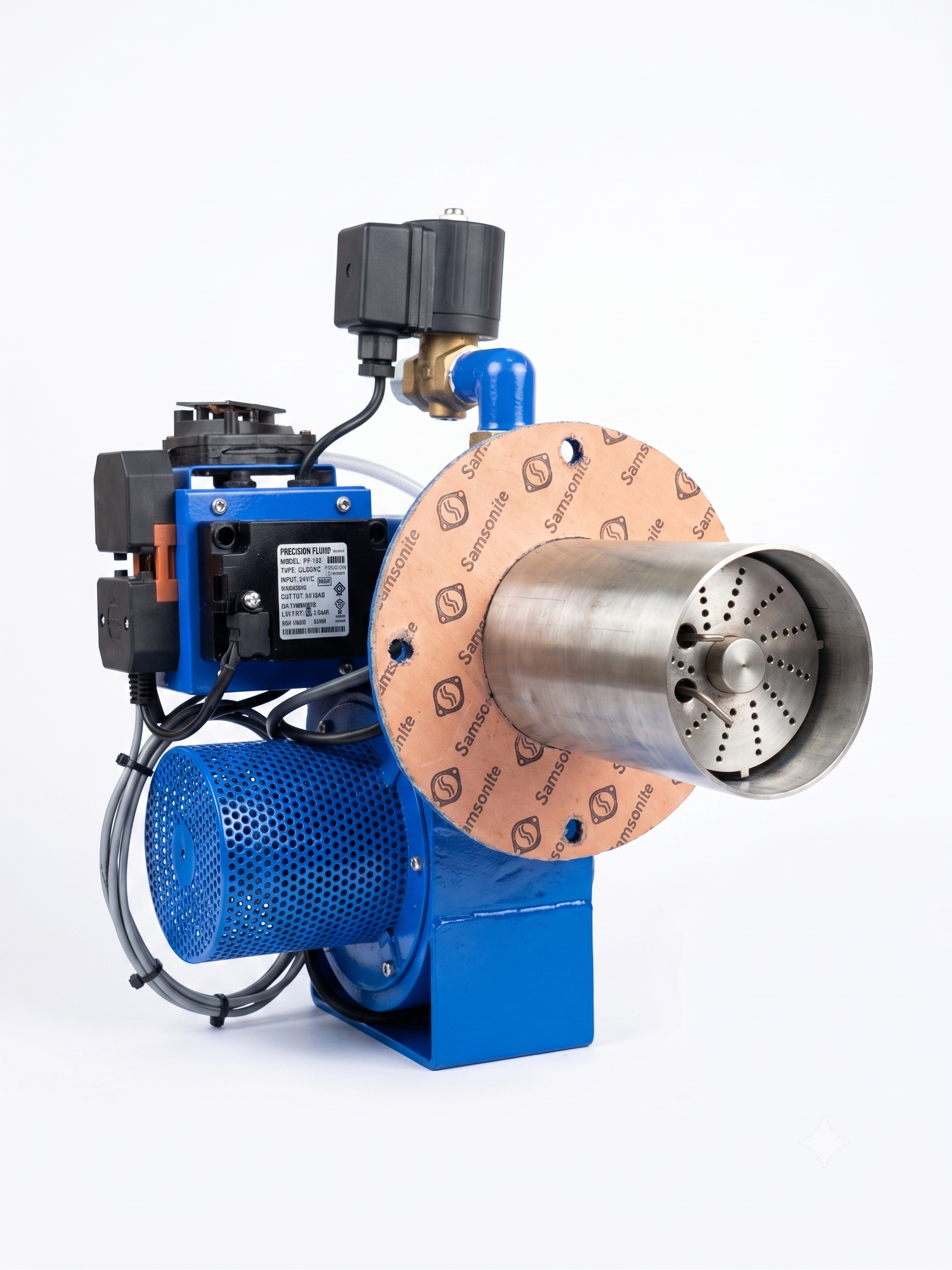 FlameTech gas burner combustion head — studio product shot
